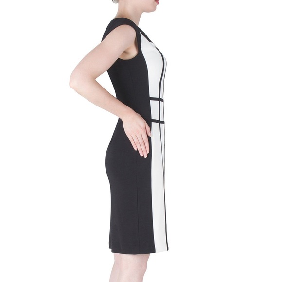 Joseph Ribkoff Black and White Strategic Dress - Picture 6 of 10